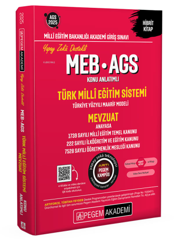 2025 Pegem Akademi Yayıncılık MEB-AGS Konu Anlatımlı Türk Milli Eğitim Sistemi-Mevzuat