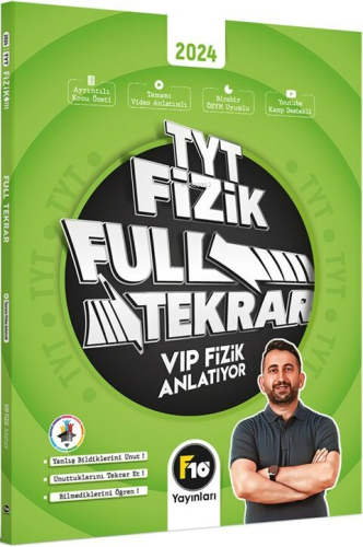 F10 Yayınları 2024 TYT Fizik Full Tekrar Video Ders Kitabı