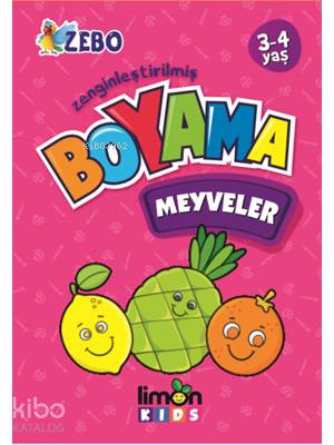 Meyveler Boyama Kitabı Limon Kids - Kitapiks.com